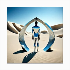 Man Standing In The Desert 7 Canvas Print