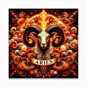 Aries Zodiac Sign, Fire Element, The Ram  Canvas Print