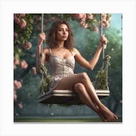 Swinging Girl Canvas Print