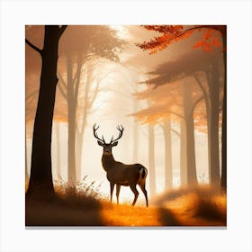 Deer In The Forest 2 Canvas Print