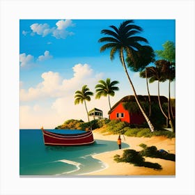 Boat On The Beach 2 Canvas Print