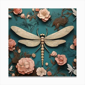 Aesthetic style, dragonfly pattern Canvas Print