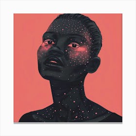 African Girl on Pink Canvas Print