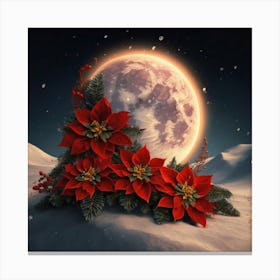 Christmas Poinsettias Canvas Print