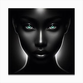 Dark Woman With Green Eyes Canvas Print