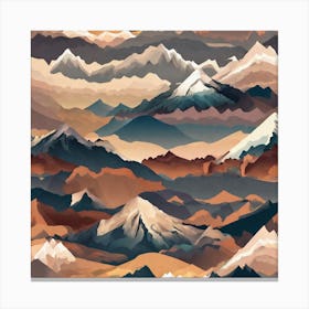 Abstract Mountain Landscape Canvas Print