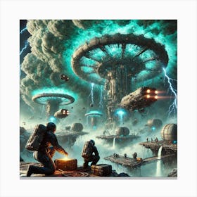 Uranian Vanguard The Trials Survival Against Elements Canvas Print