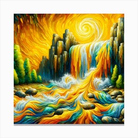 Waterfall Painting 2 Canvas Print