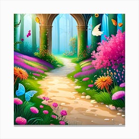 Fairytale Path In The Forest Canvas Print