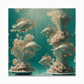 A Captivating Underwater Scene Adorned With Luxurious Wall Art Canvas Print