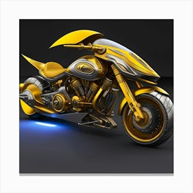 Golden Motorcycle Canvas Print