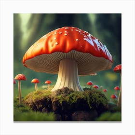 Mushroom In The Forest 1 Canvas Print
