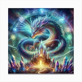 Dragon And Crystals Canvas Print