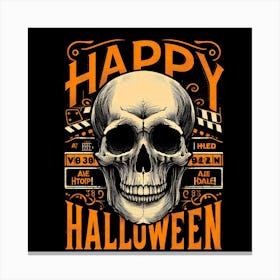 Happy Halloween Skull Canvas Print