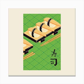 Kazunoko Sushi Square Canvas Print