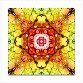 Abstraction Watercolor Yellow Mandala Canvas Print