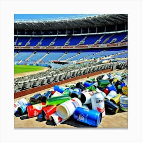 Trash In A Stadium Canvas Print