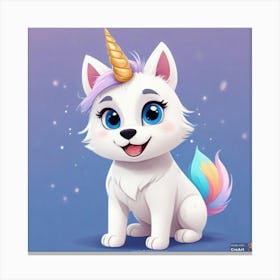 Unicorn husky Canvas Print