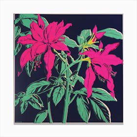 Fuchsia 3 Pop Art Illustration Square Canvas Print