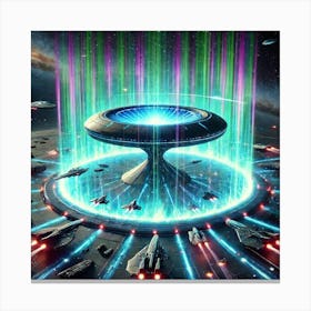 A Futuristic Sci Fi Scene Illustrating The Tactica 3 Canvas Print