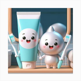 Toothpaste Pals Canvas Print