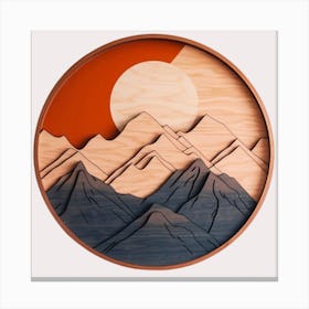 Handcrafted wooden decorative round sculpture Canvas Print