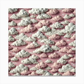 Clouds On A Pink Background 1 Canvas Print