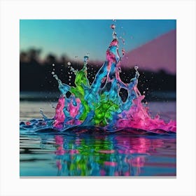Colorful Water Splash 1 Canvas Print