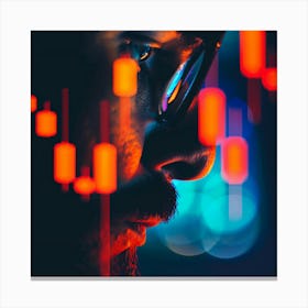 Man With Glasses In Stock Market Canvas Print