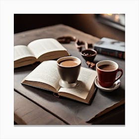 Coffee And Book Canvas Print