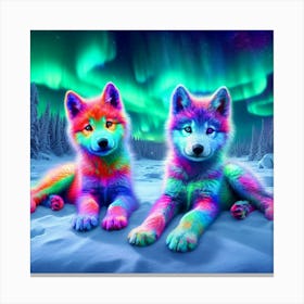 Psychedelic Wolf Family 1 Canvas Print