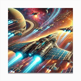 Solar Strike Fighters 1024x1024 Canvas Print