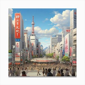 City In Tokyo Canvas Print