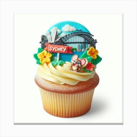 Sydney Harbour Bridge Cupcake Canvas Print