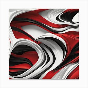 Abstract Red And White Swirls Canvas Print