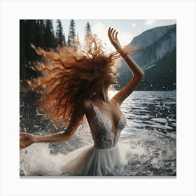 Beautiful Woman In Water 2 Canvas Print