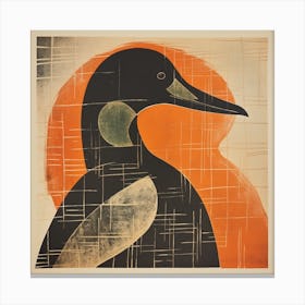 Retro Bird Lithograph Canvasback 3 Canvas Print