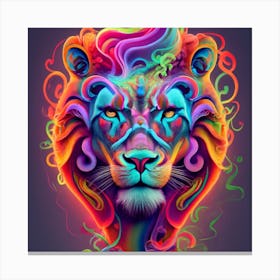 Psychedelic Lion Canvas Print