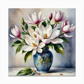 Magnolias In A Vase Canvas Print