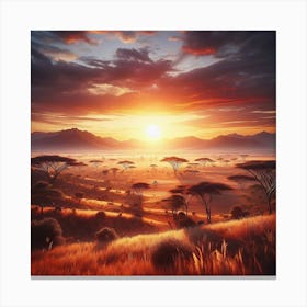 Sunset Over The Serengeti Canvas Print