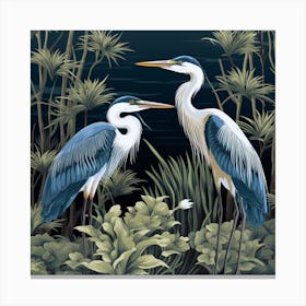 Blue Herons Canvas Print