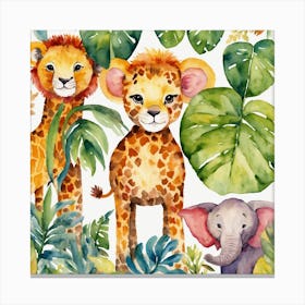 Lions In The Jungle Canvas Print