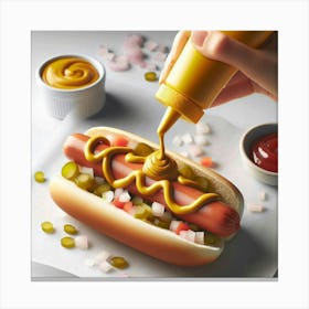 Hot Dog With Mustard Canvas Print