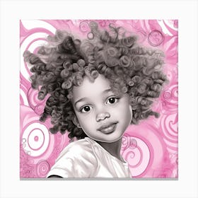 Little Girl With Afro 1 Canvas Print