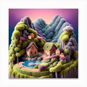 Knitted Village Canvas Print