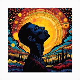 Man Looking Up At The Sun Canvas Print