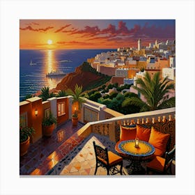 Sunset On The Terrace 2 Canvas Print