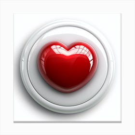 Heart Button Stock Photo 1 Canvas Print