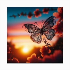 Butterfly At Sunset Canvas Print