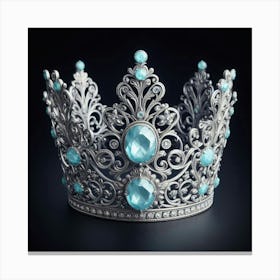 Crown With Blue Stones Canvas Print